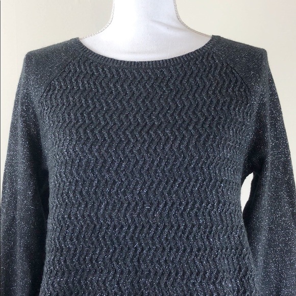 Ann Taylor LOFT Black & Silver Thread Sweater - Picture 2 of 5